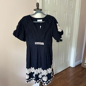 NWT Anthropologie Balloon Sleeved Embroidered Dress